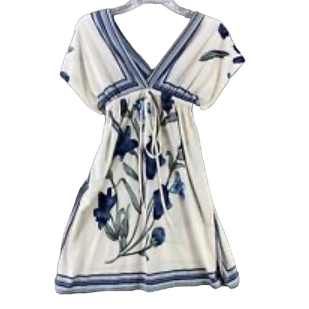 Floral V-Neck Swim Cover-Up